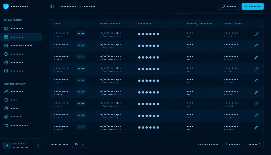 Console d'exploitation des tirages